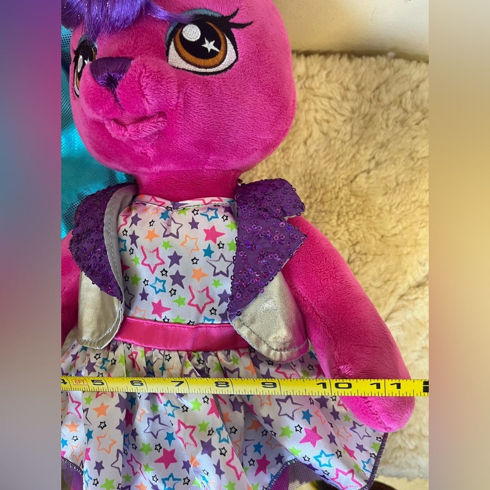 Build A Bear HG Honey Girls Hot Pink Bunny Risa Plush, 18" 2015 Rock Star Doll - Picture 10 of 10